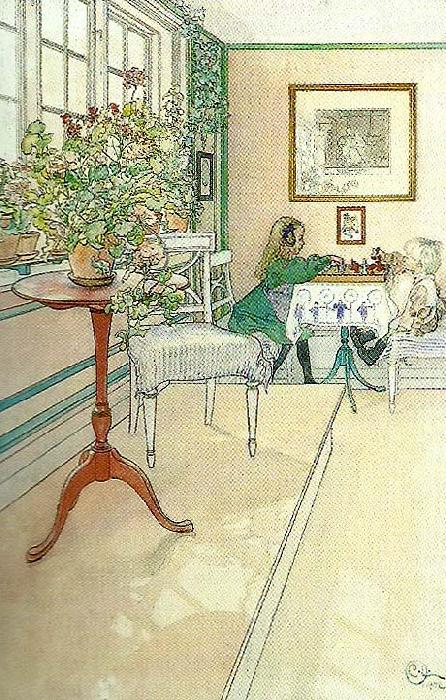 Carl Larsson schackspelet oil painting picture